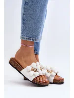 Dámské pantofle s ozdobami, bílá Bunlia Dámské pantofle s ozdobami, bílá Bunlia