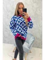 Swinger s geometrickým motívom nevädze modrá