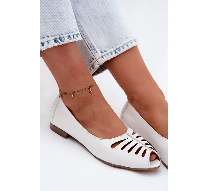 baleríny z přírodní kůže  Bílá model 22123128 - Maciejka