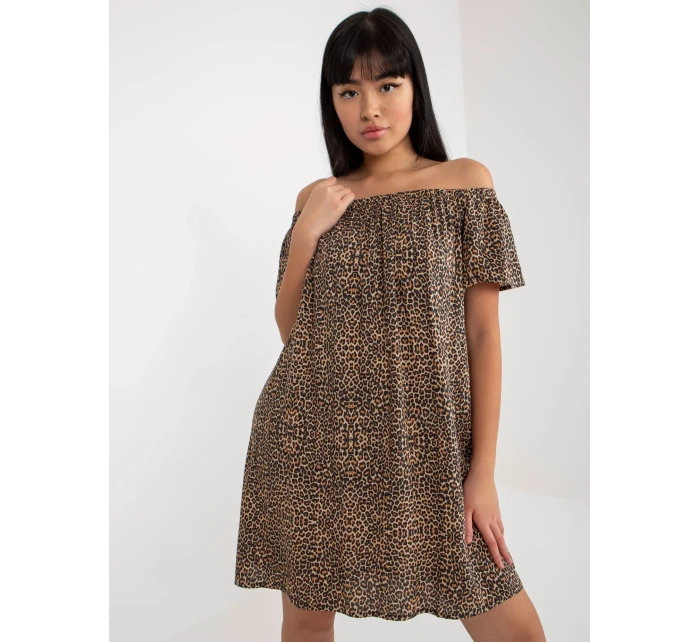 Dámské šaty model 18116319 hnědé - FPrice Dámské šaty model 18116319 hnědé - FPrice