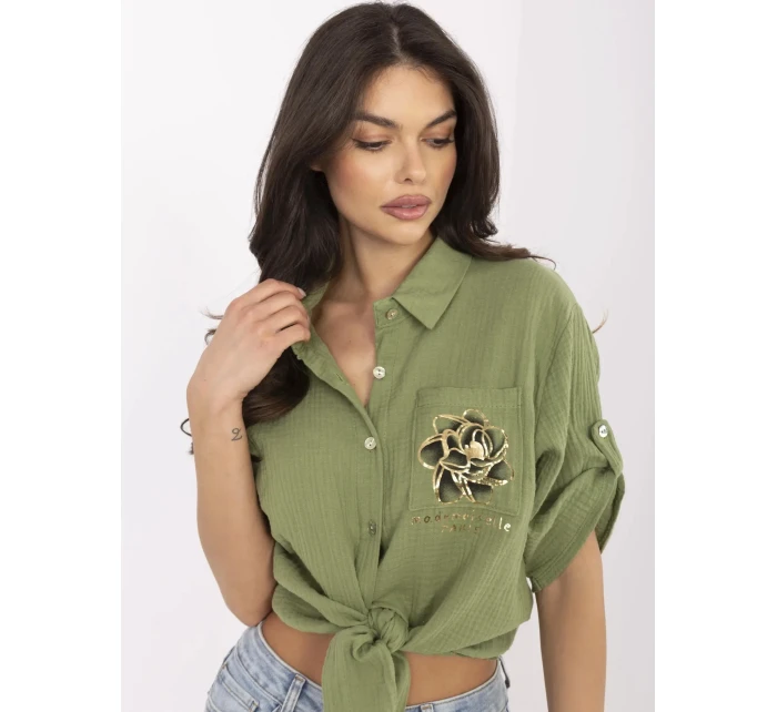 Košeľa DHJ KS 8595 1.66 khaki
