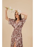 S405 Zavinovacie maxi šaty s potlačou - model 2