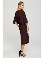 Šaty model 22313106 s kimono rukávy – hnědé - Moe Šaty model 22313106 s kimono rukávy – hnědé - Moe