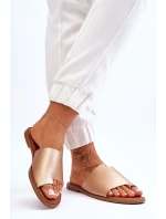 Dámske kožené žabky zlaté Amite Dámske kožené žabky zlaté Amite