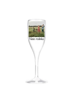Personalizovaná nerozbitná prosecco sklenice s fotografií