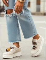 Dámske tenisky na platforme light beige FashionStreet ZY1420