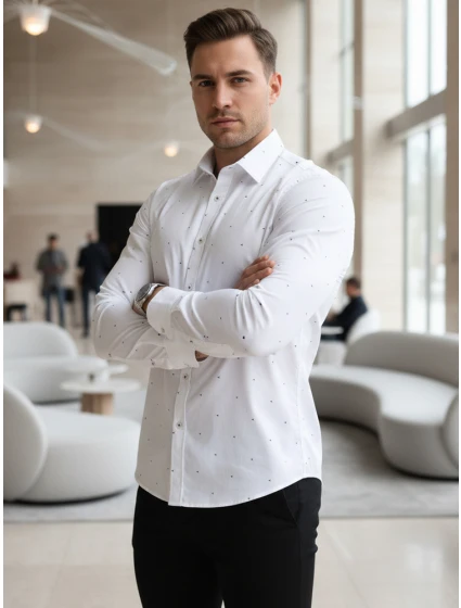 Koszula męska slim fit  biała model 22004895 - FashionStreet