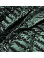Tmavo zelená dámska bunda s kožušinovým golierom (J9-008)