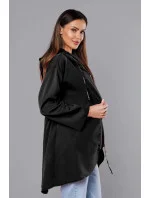 Tenký černý asymetrický dámský přehoz přes oblečení model 18001553 - S'WEST