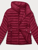 Dámska prešívaná bunda so stojačikom bordová (16M9111-06)