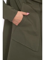 Voľne padnúca khaki bunda s kapucňou