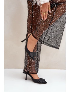 Lesklé Lodičky S Mašlí Černé model 21681046 - Boto