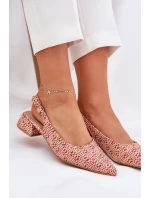 Plecione Sandały Damskie Na Delikatnym Obcasie Multikolor Jorela Plecione Sandały Damskie Na Delikatnym Obcasie Multikolor Jorela