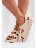 Dámské pěnové sandály na platformě Big Star TT274A032 světle béžové Dámské pěnové sandály na platformě Big Star TT274A032 světle béžové