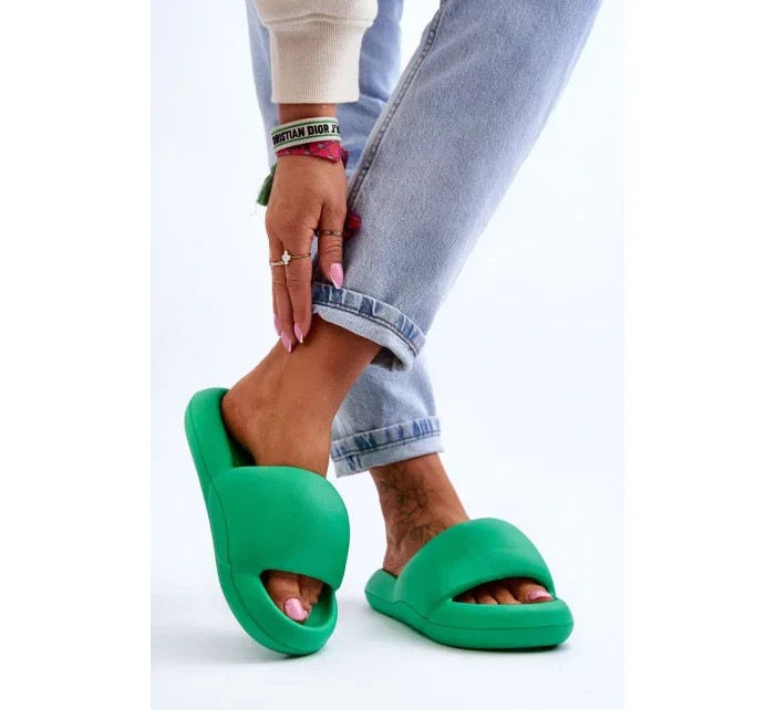 Dámské lehké pěnové pantofle na platformě Zelene Milton Dámské lehké pěnové pantofle na platformě Zelene Milton