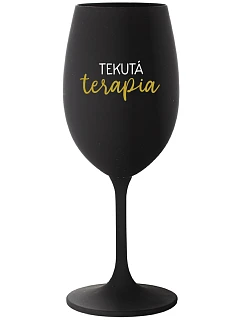 LIQUID THERAPY - čierny pohár na víno 350 ml