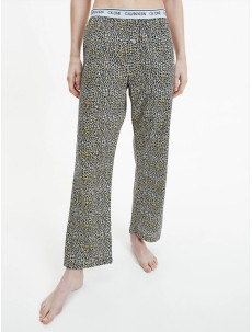 Dámske pyžamové nohavice QS6433E - V4L Fialová so zvieracím vzorom - Calvin Klein