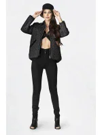 Tenká černá dámská bunda s ozdobným prošíváním model 15834466 - Ann Gissy Tenká černá dámská bunda s ozdobným prošíváním model 15834466 - Ann Gissy
