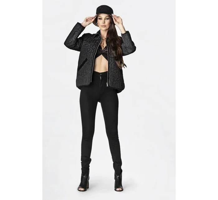 Tenká černá dámská bunda s ozdobným prošíváním model 15834466 - Ann Gissy Tenká černá dámská bunda s ozdobným prošíváním model 15834466 - Ann Gissy