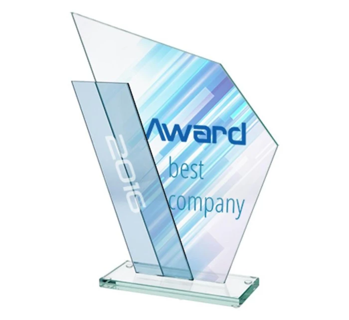 Sklenená trofej s farebnou potlačou LuxorJet