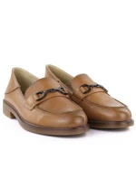 Dámske kožené mokasíny camel Vinceza 18117