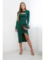 Dámske šaty s výstrihom zelené Dámske šaty s výstrihom zelené