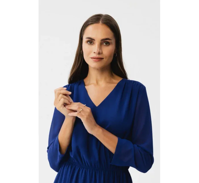 S354 Vrstvené šifónové šaty - kráľovská modrá S354 Vrstvené šifónové šaty - kráľovská modrá