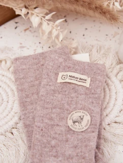 Dámske teplé vlnené ponožky s aplikáciou - béžové