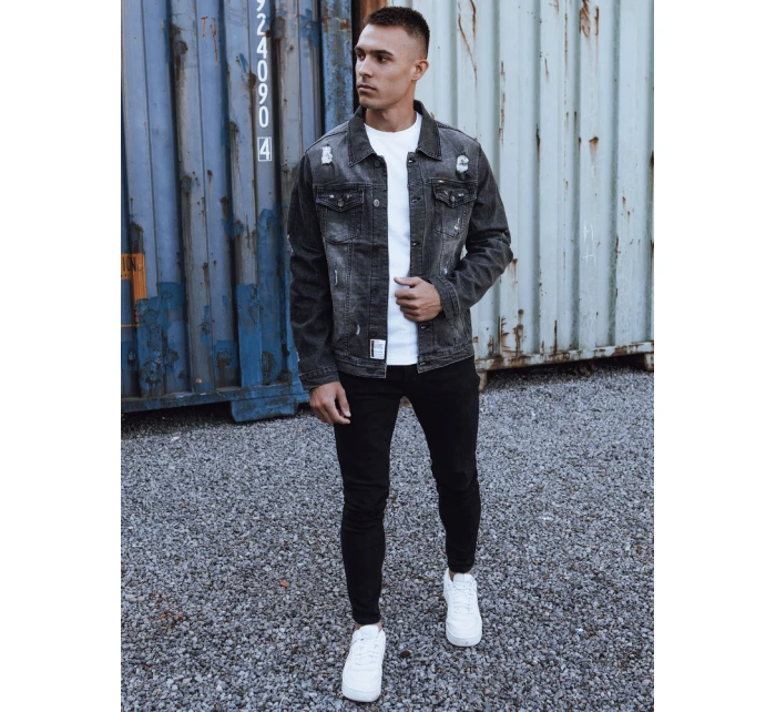 Pánská šedá džínová bunda model 21980259 - Dstreet Pánská šedá džínová bunda model 21980259 - Dstreet