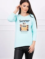 Blúzka s potlačou Letné auto mint