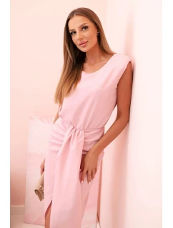 Dámske pruhované bavlnené šaty s véčkovým výstrihom a gombíkmi tmavomätové