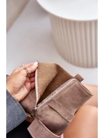 Zazoo 60477 Zamszowe Ocieplane Botki Na Obcasie Beżowe