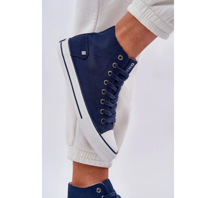 Dámské Vysoké Tenisky Big Star model 21683856 Tmavě Modré - Big Star Shoes