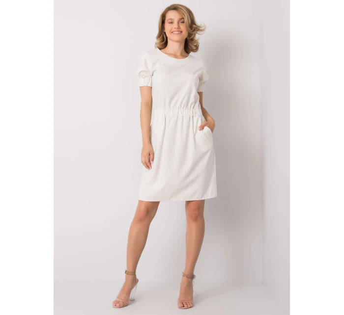 Sukienka LK SK model 20129342 ecru - FPrice Sukienka LK SK model 20129342 ecru - FPrice