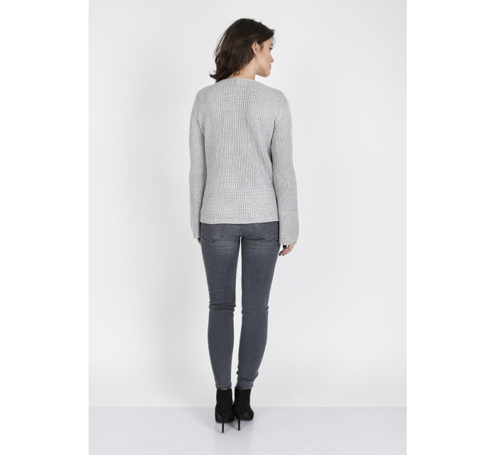 Dámsky sveter Kylie SWE 117 Sweater Grey - MKMSwetters