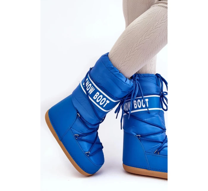 Dámské vysoké boty do sněhu modré model 20976125 - SWEET SHOES