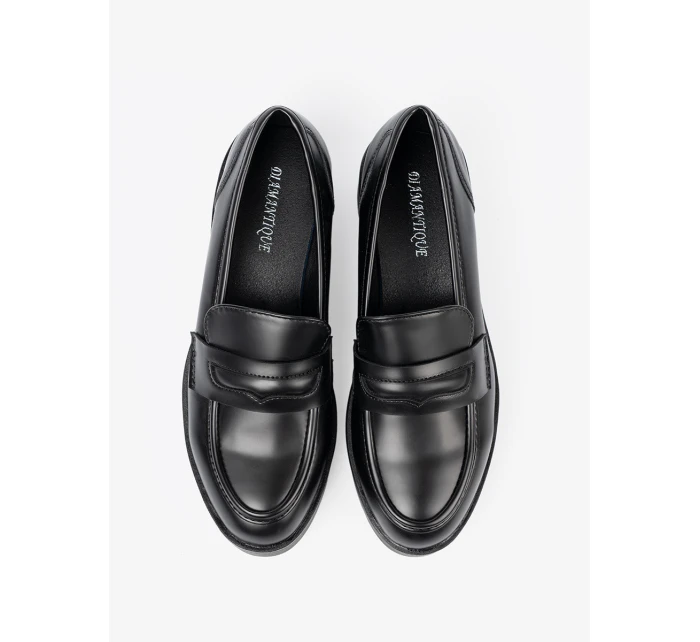 Trendy dámske čierne mokasíny na platforme