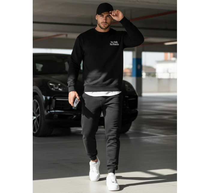 Pánská mikina s potiskem černá model 21995784 - Dstreet