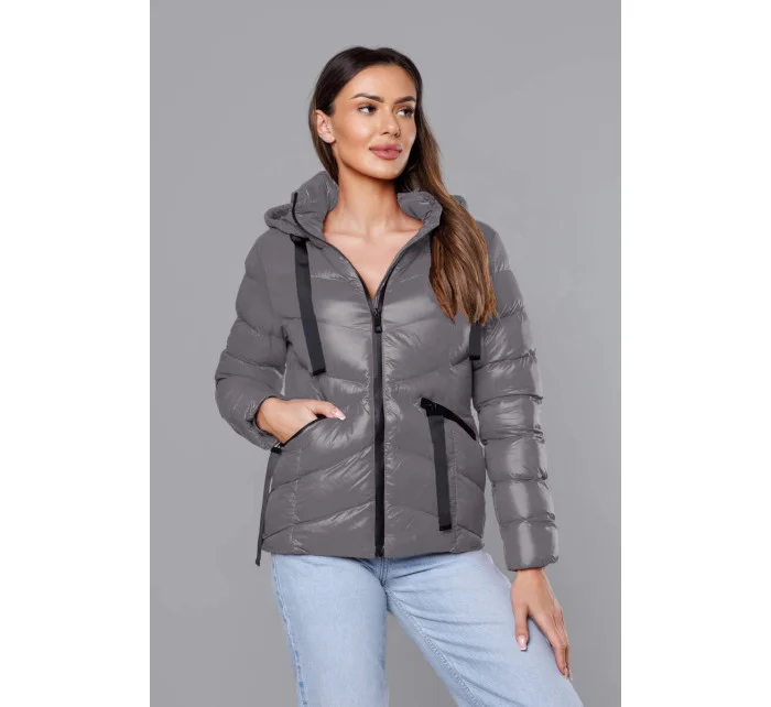 KRÓTKA KURTKA ZIMOWA DAMSKA SZARA model 21244791 - J.STYLE