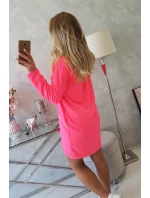Šaty s kravatou ružové neónové Šaty s kravatou ružové neónové