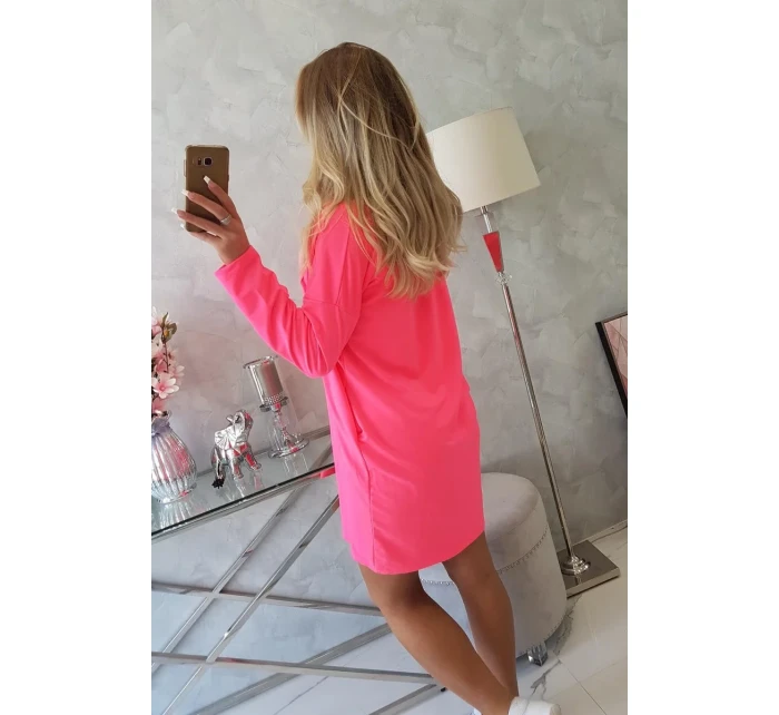 Šaty s kravatou ružové neónové Šaty s kravatou ružové neónové