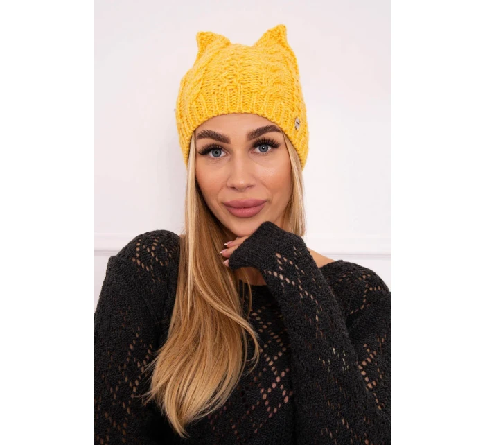 hořčicová fleecová čepice model 18750011 - K-Fashion