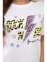 Blúzka z trenej bavlny Rock n roll white