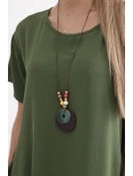 Šaty s vreckami a príveskom tmavej mentolovej farby