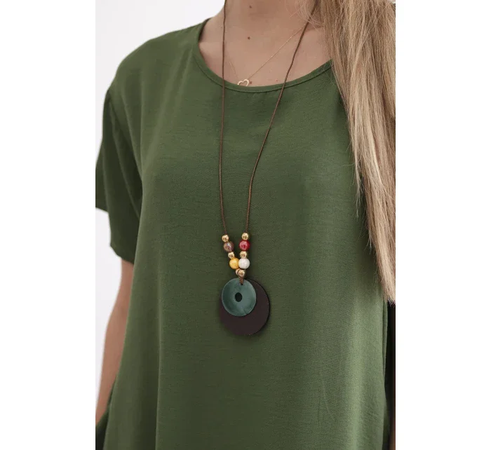 Šaty s vreckami a príveskom tmavej mentolovej farby