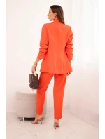 Elegantný set saka s nohavicami oranžovej farby