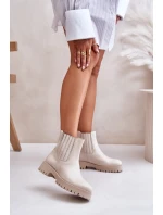 Dámské boty na plochém podpatku kožené světle béžové Lewski model 21672746 - Boto