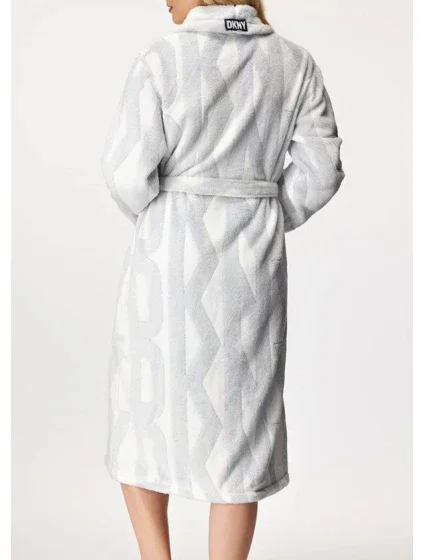 Dámsky župan YI2522605F biela/sivá - DKNY