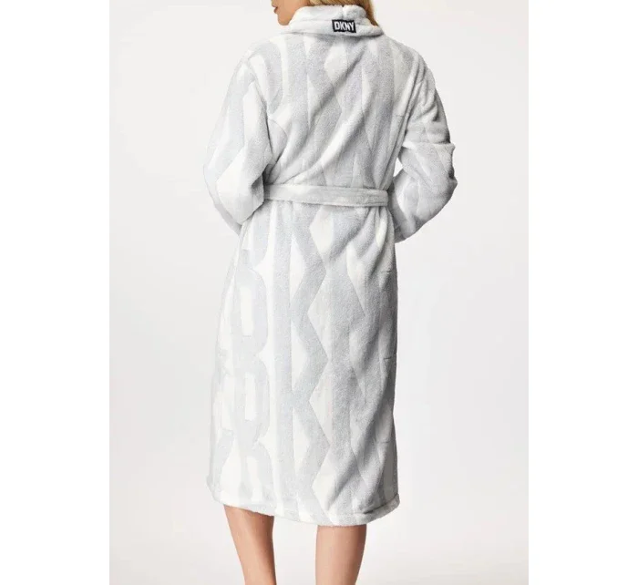 Dámsky župan YI2522605F biela/sivá - DKNY