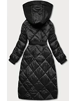 Dámska dlhá páperová bunda Black (ag1-j9081) Dámska dlhá páperová bunda Black (ag1-j9081)